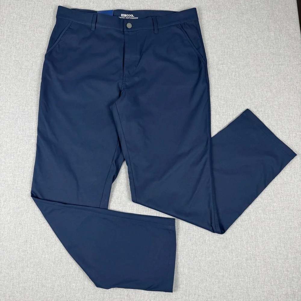 32 Degrees Cool Men Blue Stretch Performance Pants 36x32 Regular Fit New